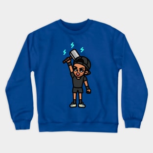 Matteo Berrettini with his Hammer lol Crewneck Sweatshirt